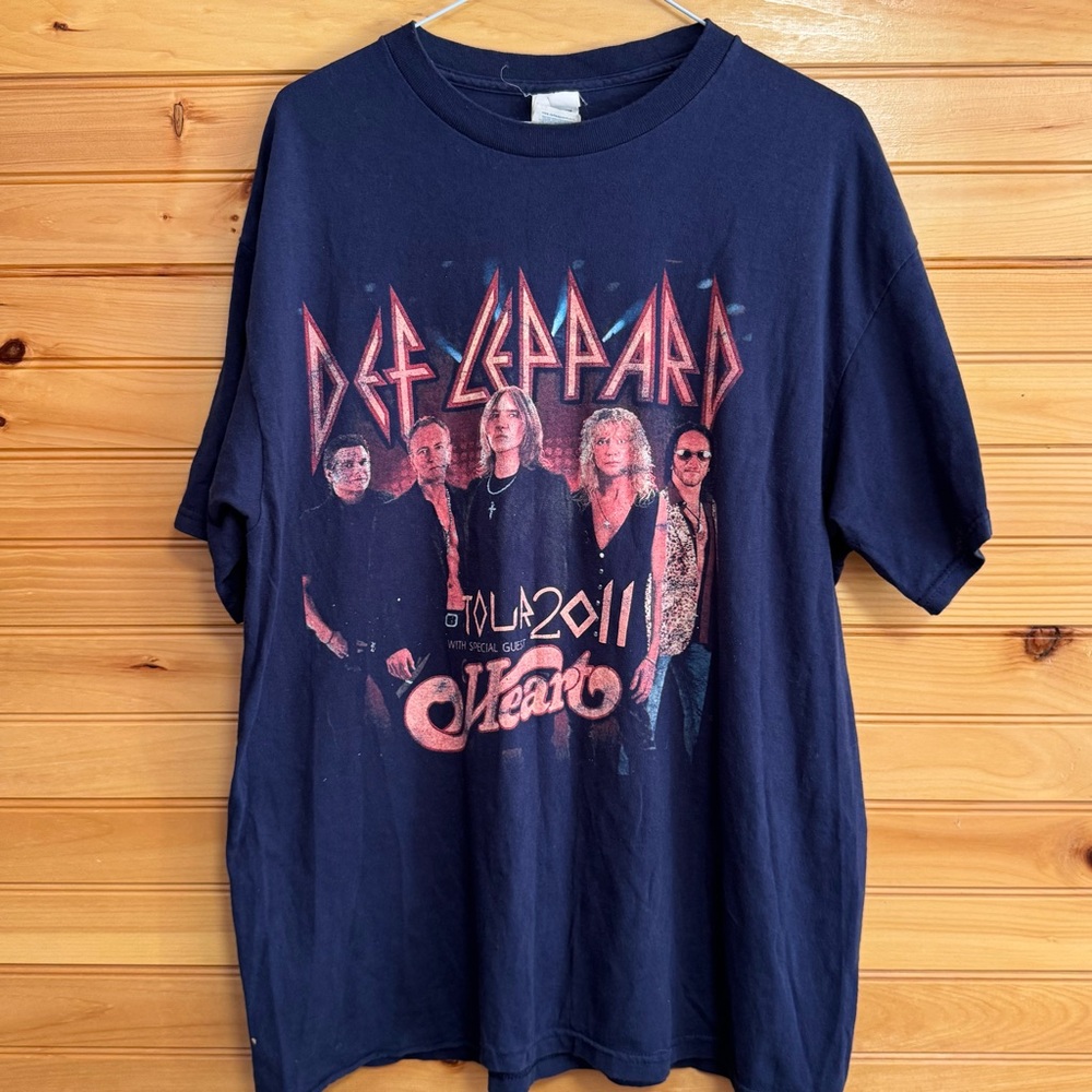 Delta Pro Weight Def Leppard Tour 2011 Navy T-Shirt XL
